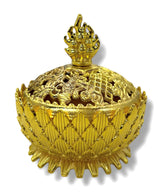 Grote Gouden Messing Tibetaanse Lotus - Wierookbrander (korrel)