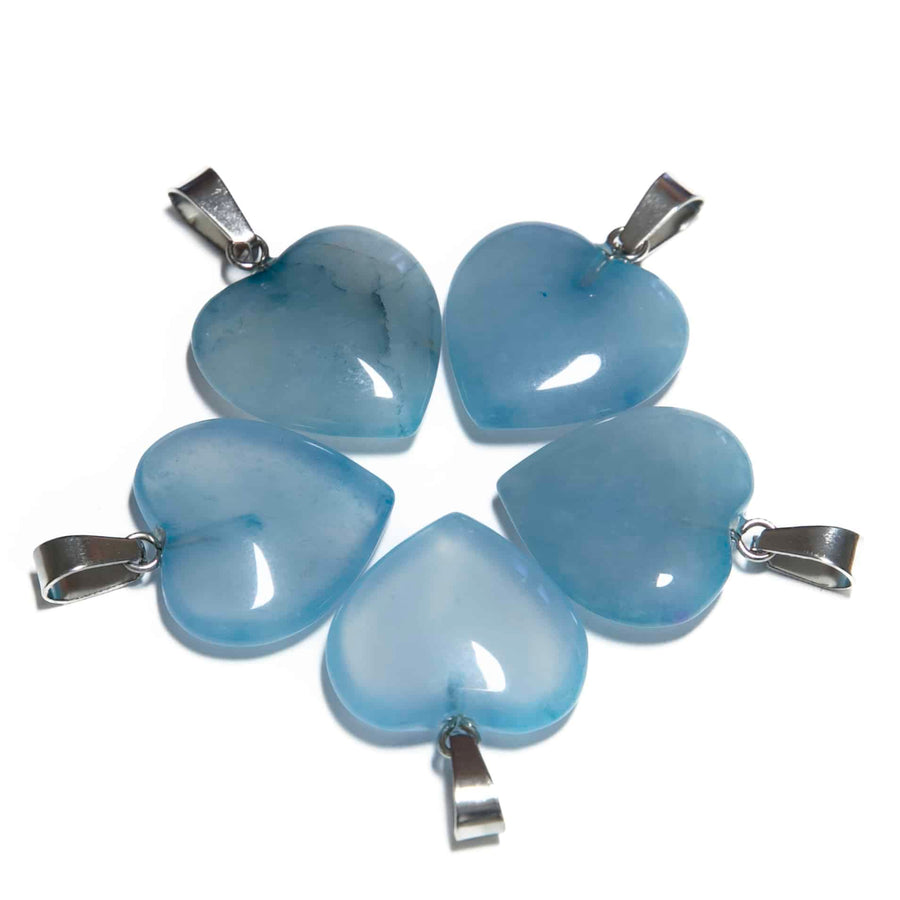 Hartje Pendant Groothandel - Blauw Opaal (5st)