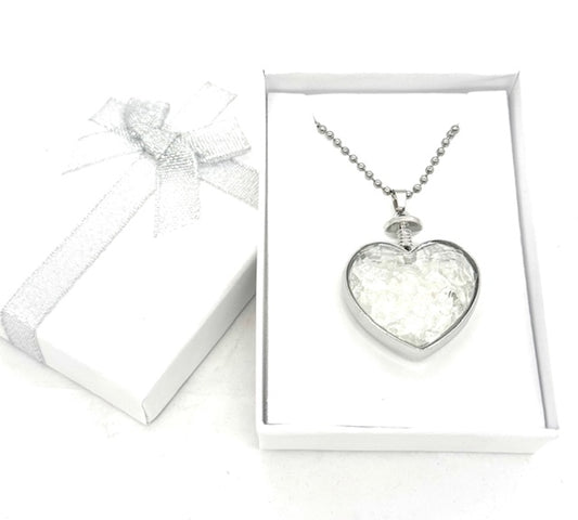 Herzförmige Bergkristall-ophangdoos met Geschenkdoos