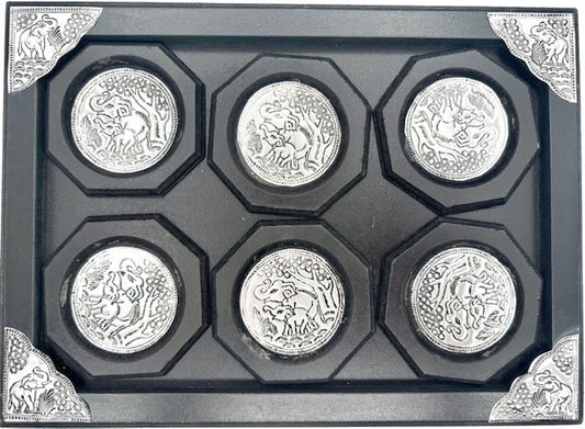 Thailändisches Elefanten-Untersetzer-Set