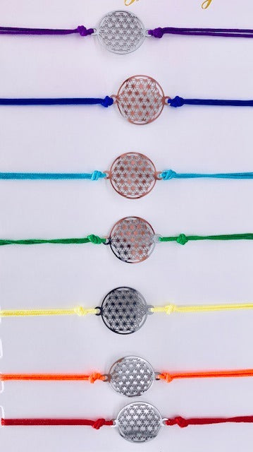 Verstellbare 7-Chakra-Blume-des-Lebens-Armbänder