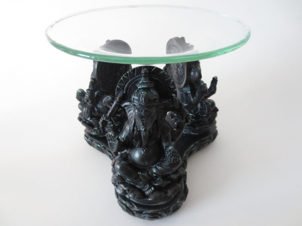 3 zwarte Ganesh oliebrander
