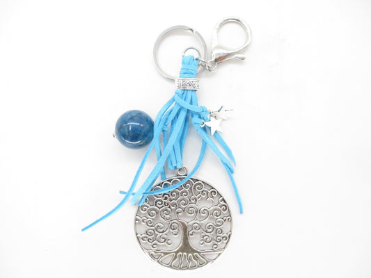 Tree of Life sleutelhanger met blauwe bal