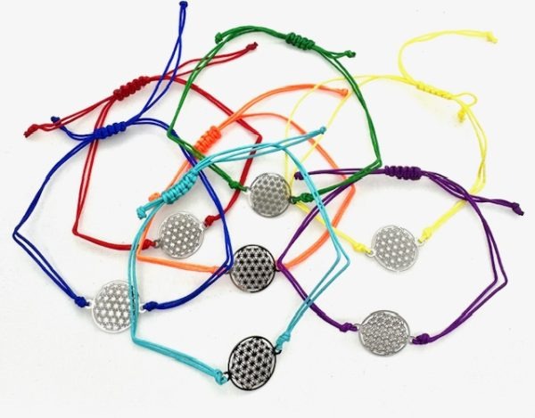 Verstellbare 7-Chakra-Blume-des-Lebens-Armbänder