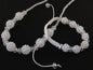 Imitatie Shamballa armband &amp; kettingset wit