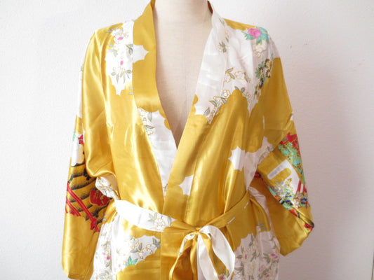 Japanse kimono Lang geel