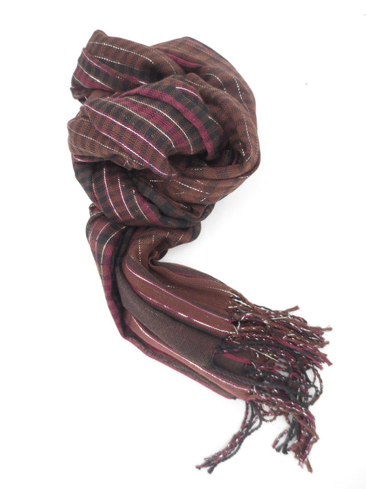 Kariert met een andere berlaufende kleur, bruin/rot