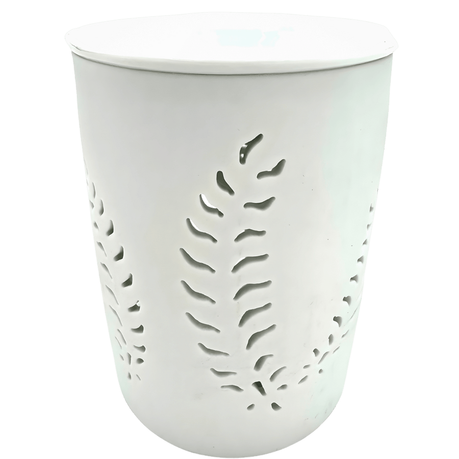 Keramische oliebrander veren wit
