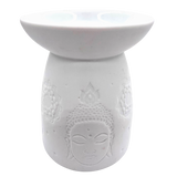 Keramische Oliebrander Witte Thaise Boeddha 13 cm