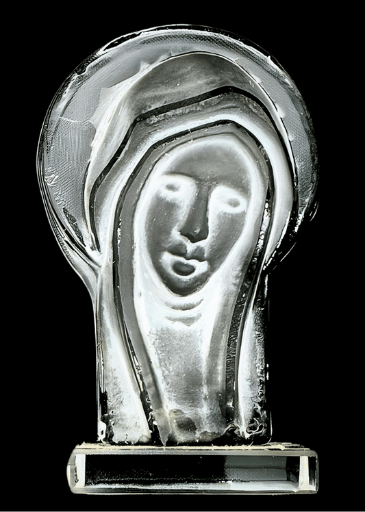 Klein Maria beeld van kristalglas - 7,4 cm