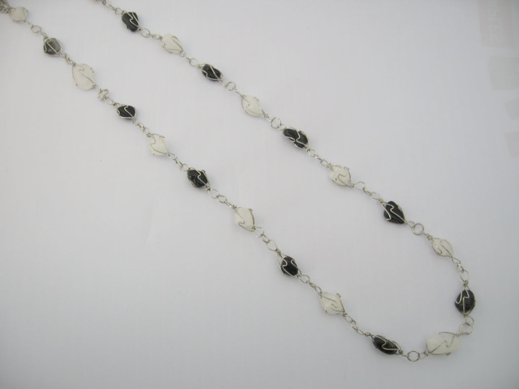 Groothandel Gepolijste Edelsteen Ketting Draadgewikkeld - Onyx Milky Quartz (klein)
