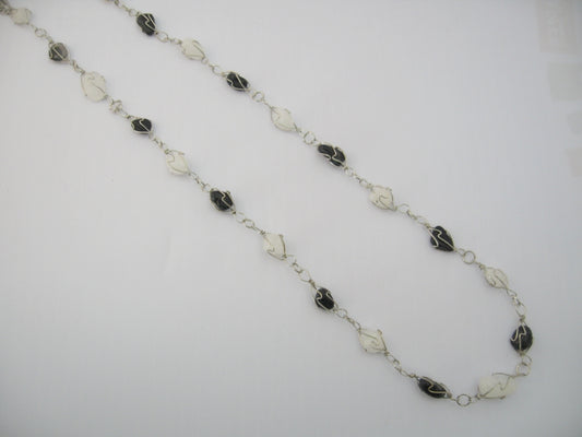 Groothandel Gepolijste Edelsteen Ketting Draadgewikkeld - Onyx Milky Quartz (klein)