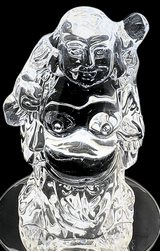 Kleine staande Happy Boeddha van kristalglas – 7,3 cm