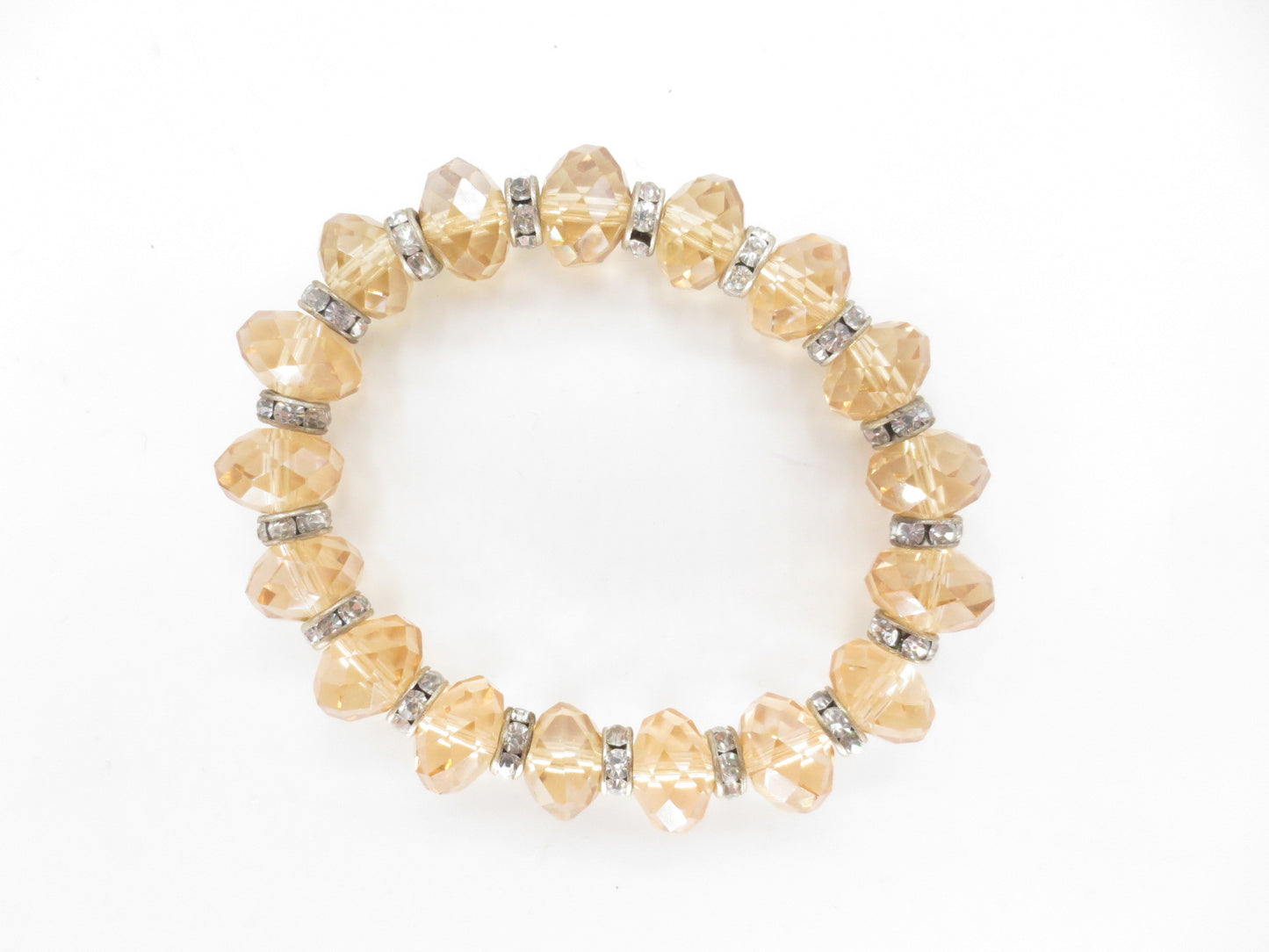 Elegante Armband met Gele Kristallen Kralen en Diamanten