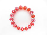 Elegante Armband met Rode Kristallen Kralen en Diamanten