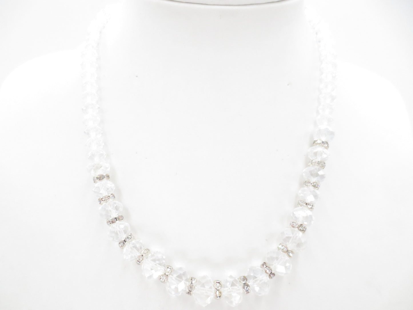 kristallen ketting met diamant wit