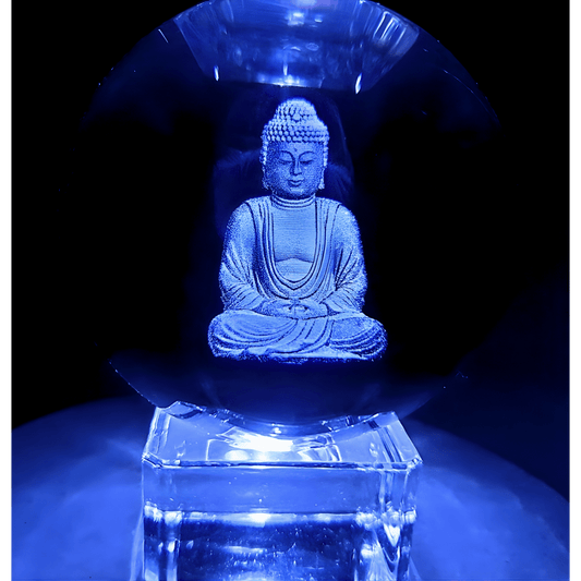 Kristal Laser Ball Meditatie Boeddha 6 cm