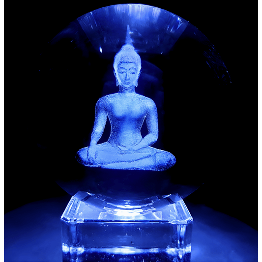 Kristal Laser Ball Thaise Boeddha 6 cm
