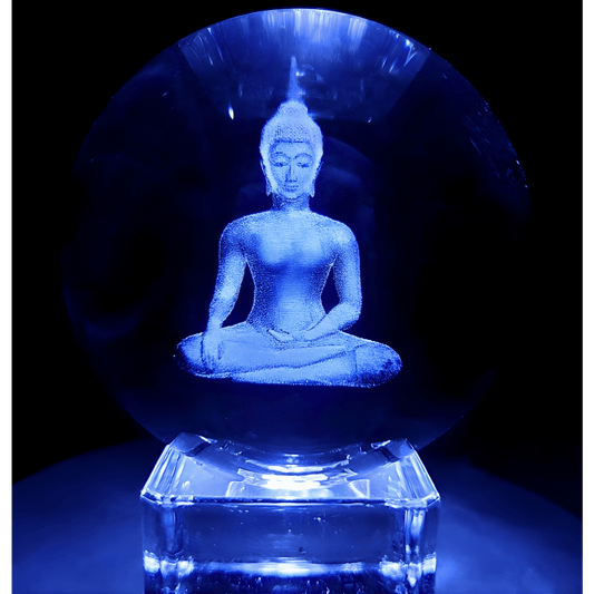 Kristal Laser Bol Thaise Boeddha 8cm