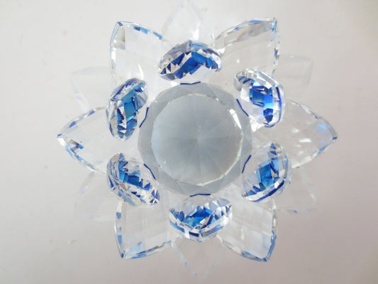 Kristallen lotusbloem blauw 10 cm (klein)