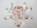 Kristallen lotus rood 10 cm (klein)