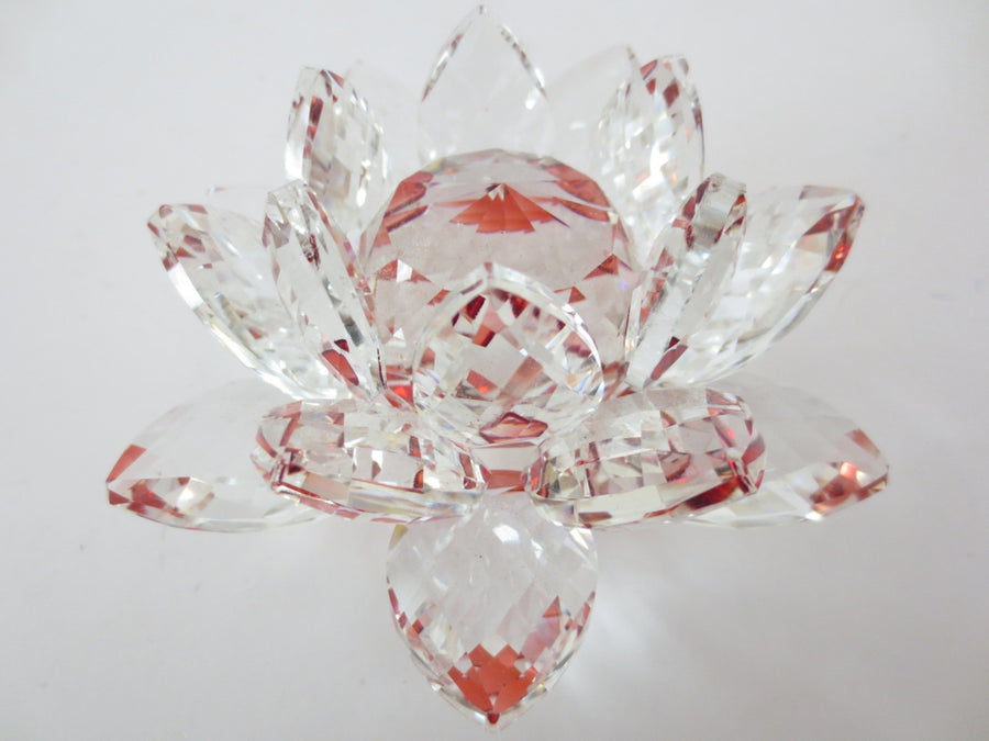 Kristallen lotus rood 10 cm (klein)