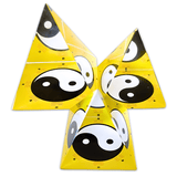 Kristalpiramide Yin Yang geel 5 × 5 cm