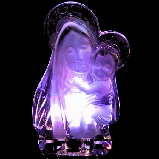 Kristal plat Maria met kindje