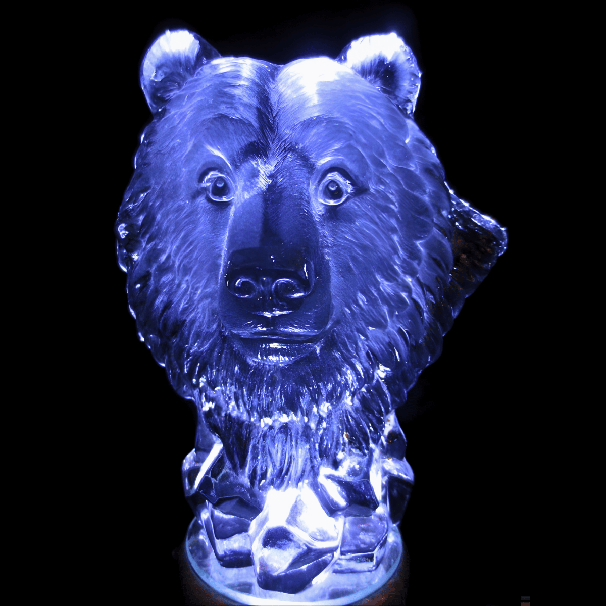 Kristalglas berenkop beeld – 18 cm