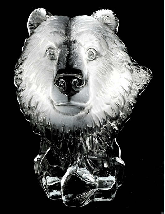 Kristalglas berenkop beeld – 18 cm