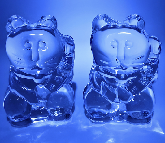 Kristalglas Gelukskat Set (2 stuks) – 6,6 cm