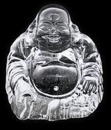 Kristalglas Happy Boeddha met Yuni-goudbaar - 8,5 cm