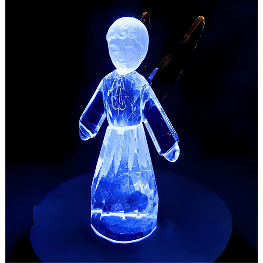 Kristalglas Staande Engel Beeldje – Geel (12 cm)