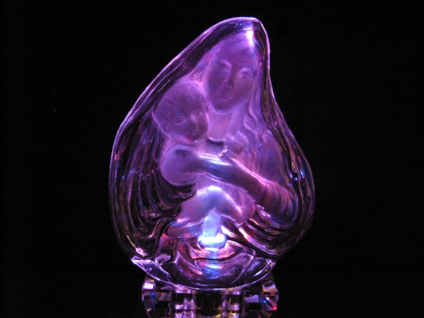 Kristall platt Maria mit Kind