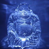 Kristalglas Happy Boeddha met Yuni-goudbaar - 8,5 cm