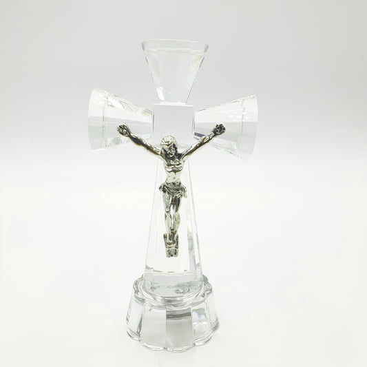 Kristallen Kruis en Jezus 14cm