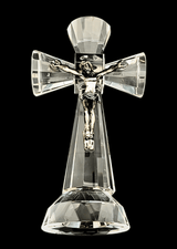 Kristallen kruis met Jezus – 13,5 cm