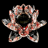 Kristallen lotus rood 10 cm (klein)