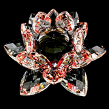 Kristallen lotus rood 14 cm (groot)
