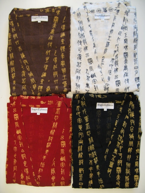 Kungfu Shirt karakters - Wit S