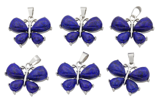 Lapis Lazuli Schmetterling-Anhänger aus Edelstein (Set met 6 Stück)