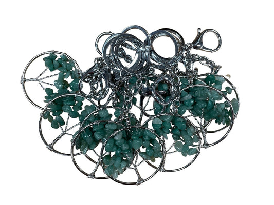 Lebensbaum-Schlüsselanhänger met Aventurijn-Edelsteinen