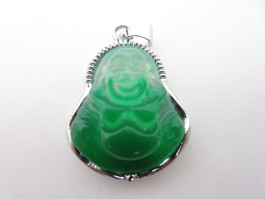 Licht Jade Boeddha gelukshanger 12 stuks