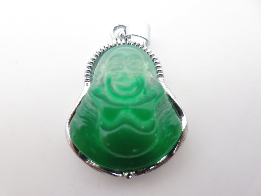 Licht Jade Boeddha gelukshanger 12 stuks