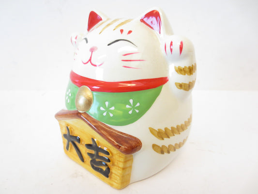 Lucky Cat op rood kussen