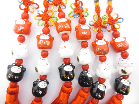 Gelukskat porseleinen hanger 3 in 1 XL