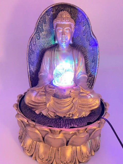 Meditatie Led Verlichting Boeddha Gouden fontein Groot (17037)