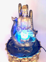 Meditatie Led Verlichting Gouden Boeddha op Hand Fontein Groot (17041)