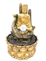 Meditatie Led Verlichting Gouden Boeddha op Hand Fontein Groot (17041)