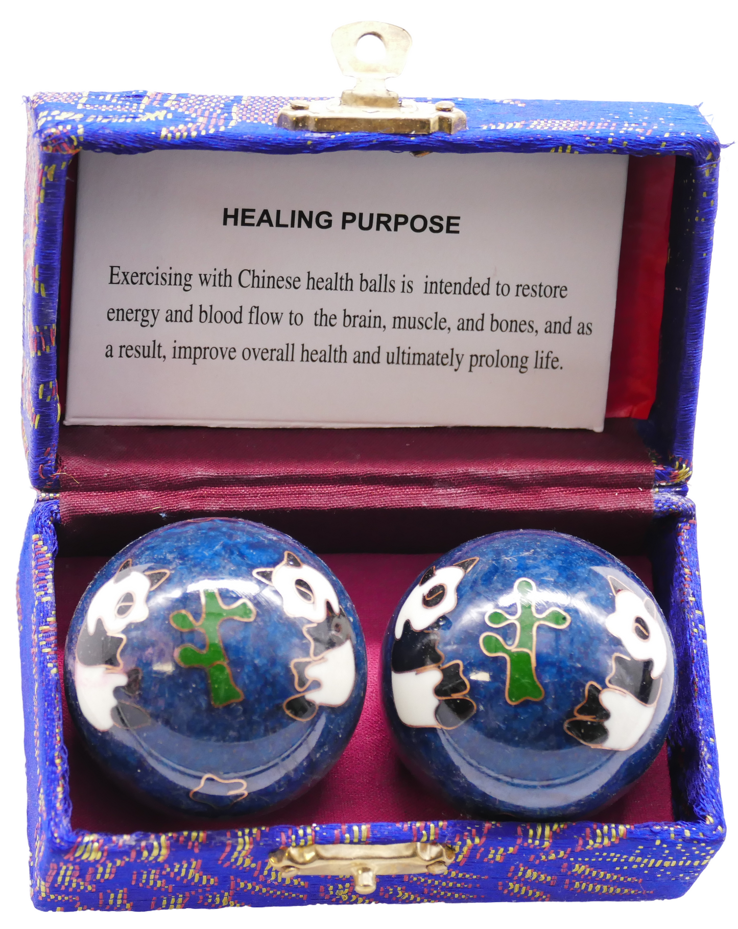 Meridiankugeln Blau mit Panda - 3,5 cm